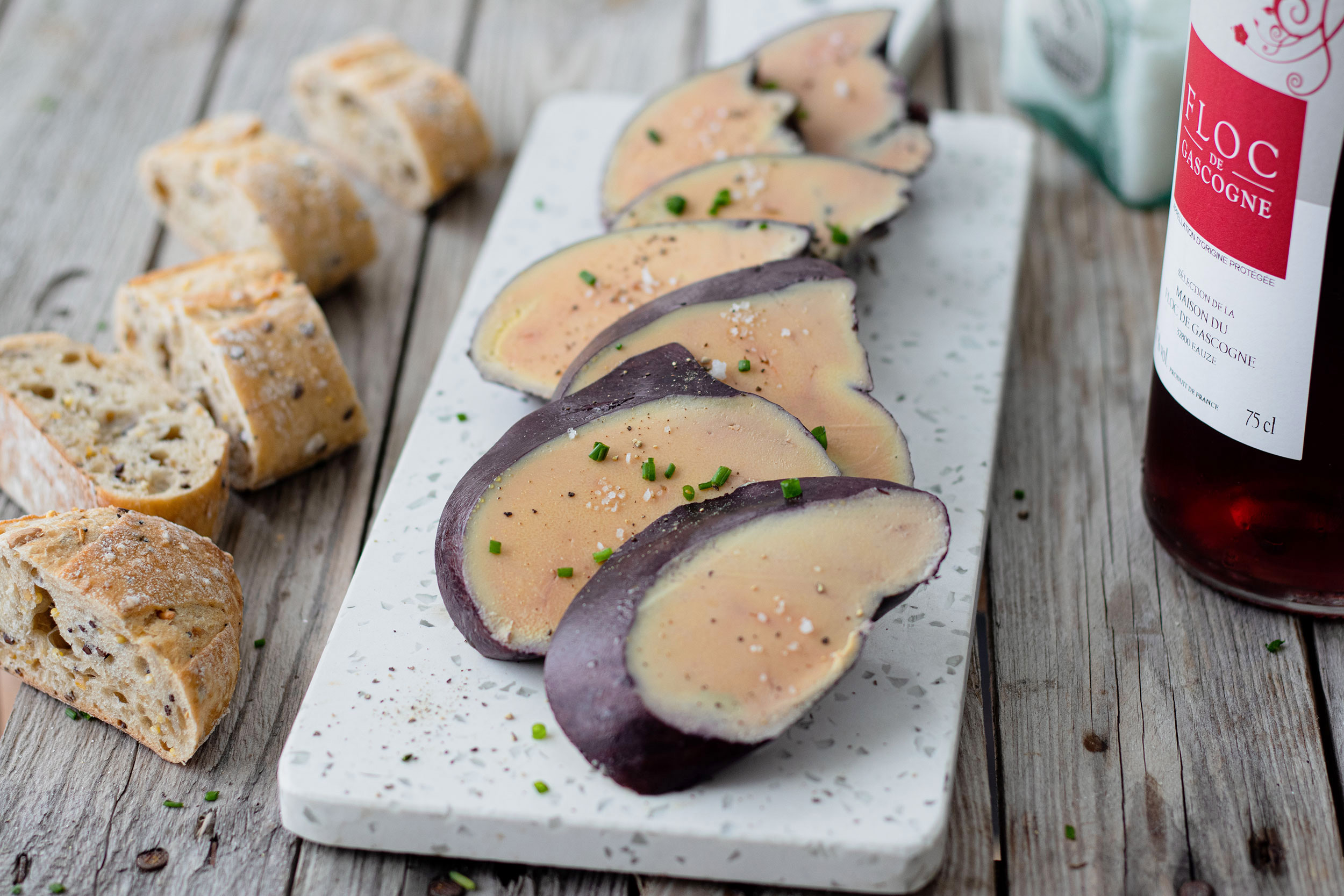 Recette de foie gras poché au Floc-de-Gascogne
